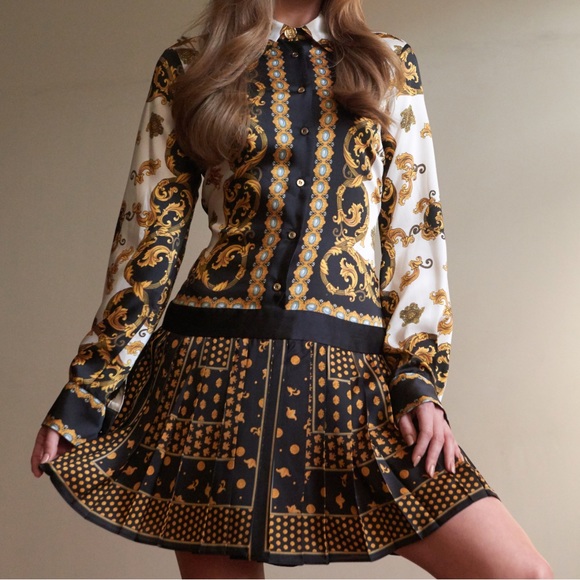 Zara Dresses & Skirts - ZARA satin like Versailles inspo dress size Small